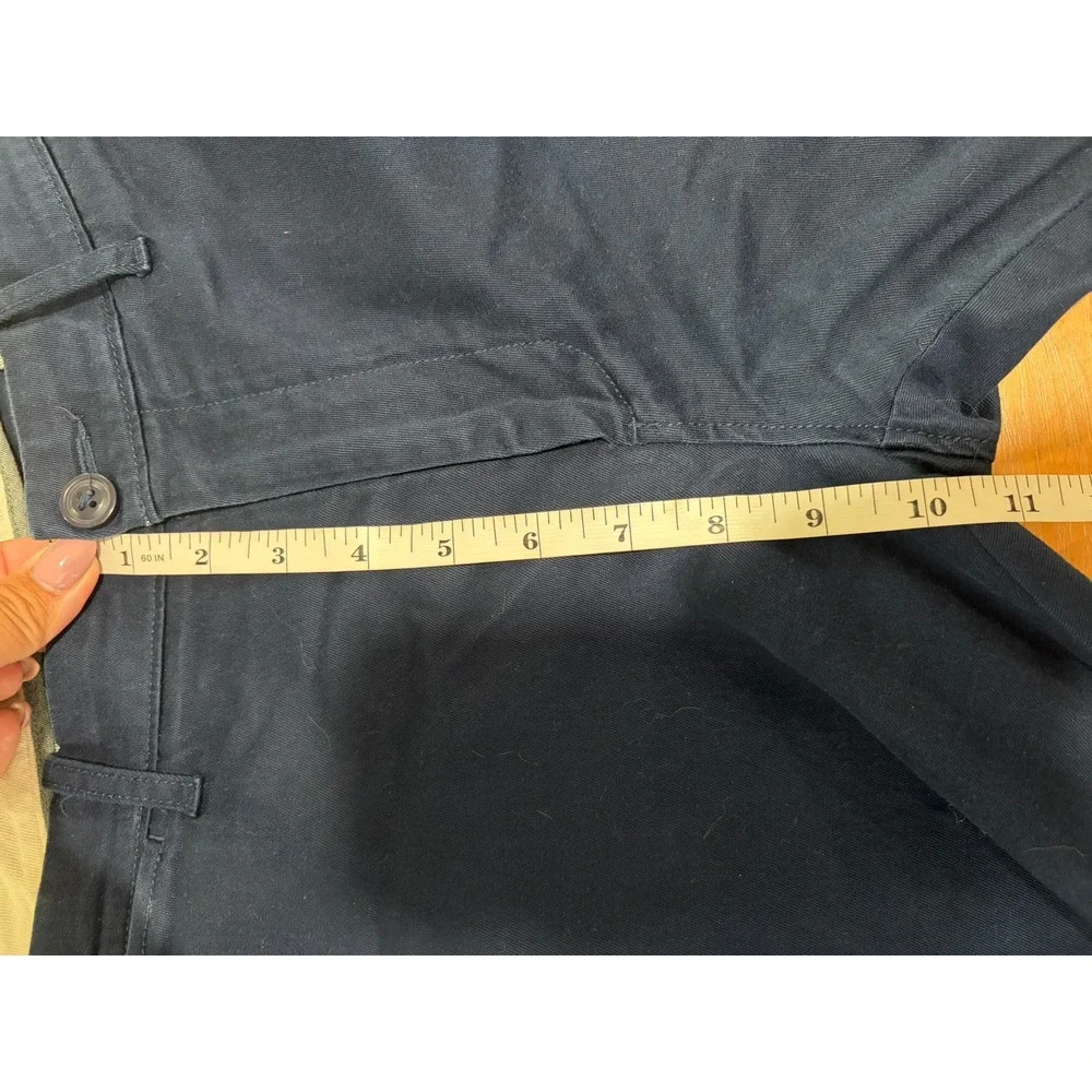 J Crew Re-Imagined Navy Blue Stretch Cotton Chino Pants Mens 35x33 Slim Straight